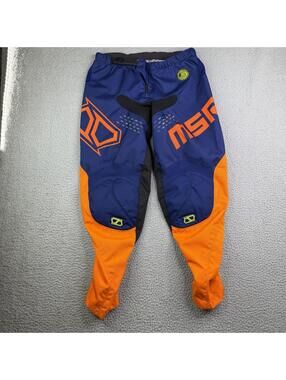MSR Axxis Motocross Dirt Bike Pants Men’s 36 Adjustable Waist Blue Orange